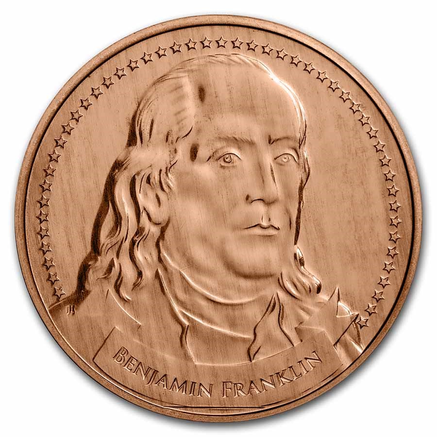 1 oz Copper Round - Founders of Liberty: Franklin | Free Speech