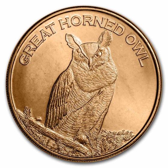 1 oz Copper Round - Great Horned Owl 1 oz Copper Round - Great Horned Owl