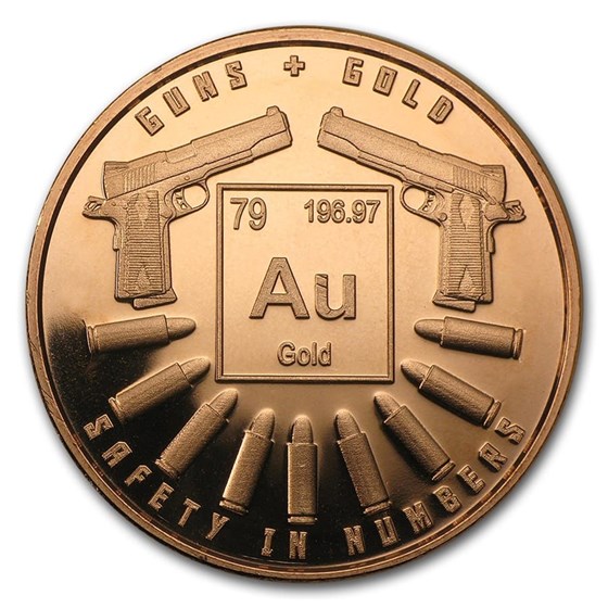 1 oz Copper Round - Guns and Gold 1 oz Copper Round - Guns and Gold