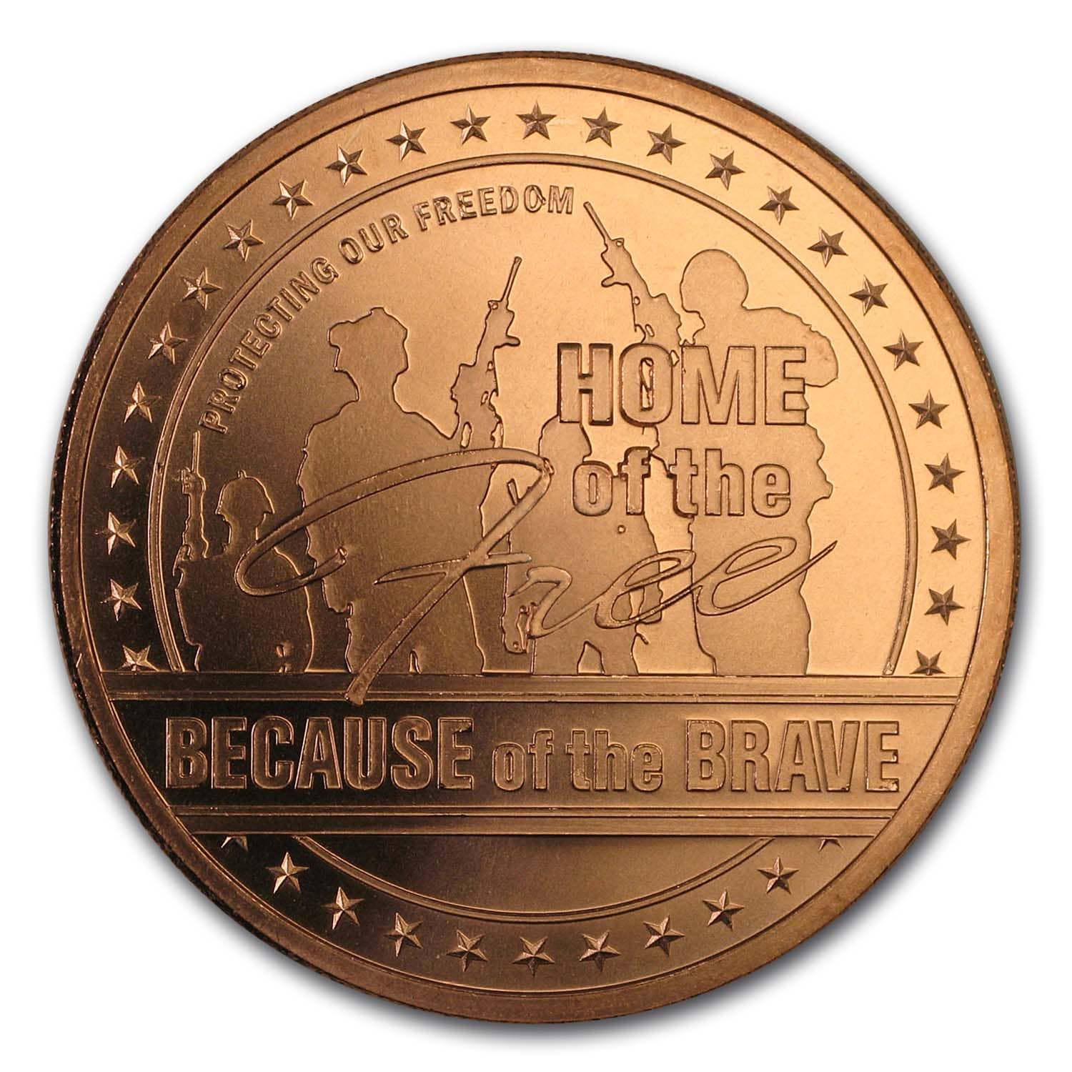 Download 1 oz Copper Round Home of the Free Coins & Paper Money fintechnorway Bullion