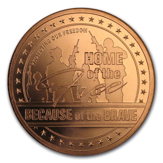 1 oz Copper Round - Home of the Free