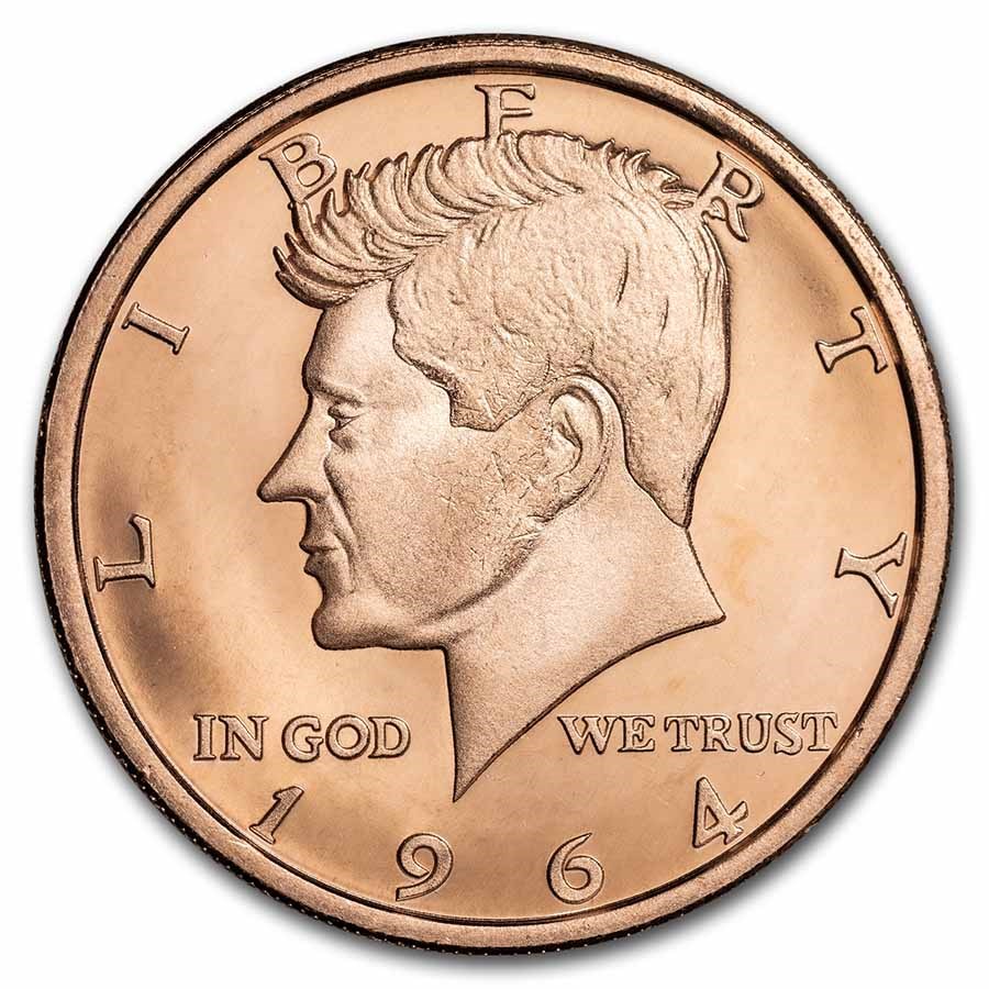 1 oz Copper Round - John F. Kennedy