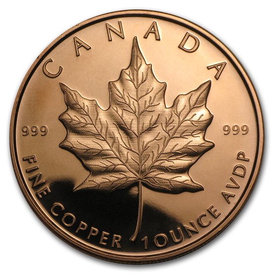 1 oz Copper Round - Maple Leaf