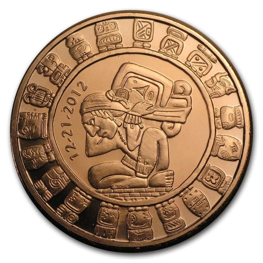Buy 1 oz Copper Round Mayan Calendar APMEX