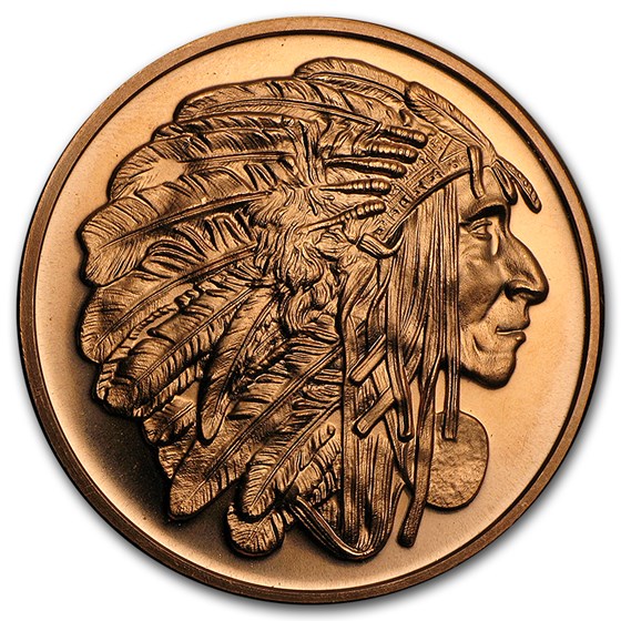1 oz Copper Round - Medallion Chief 1 oz Copper Round - Medallion Chief