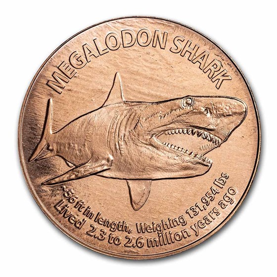 1 oz Copper Round - Megalodon Shark 1 oz Copper Round - Megalodon Shark