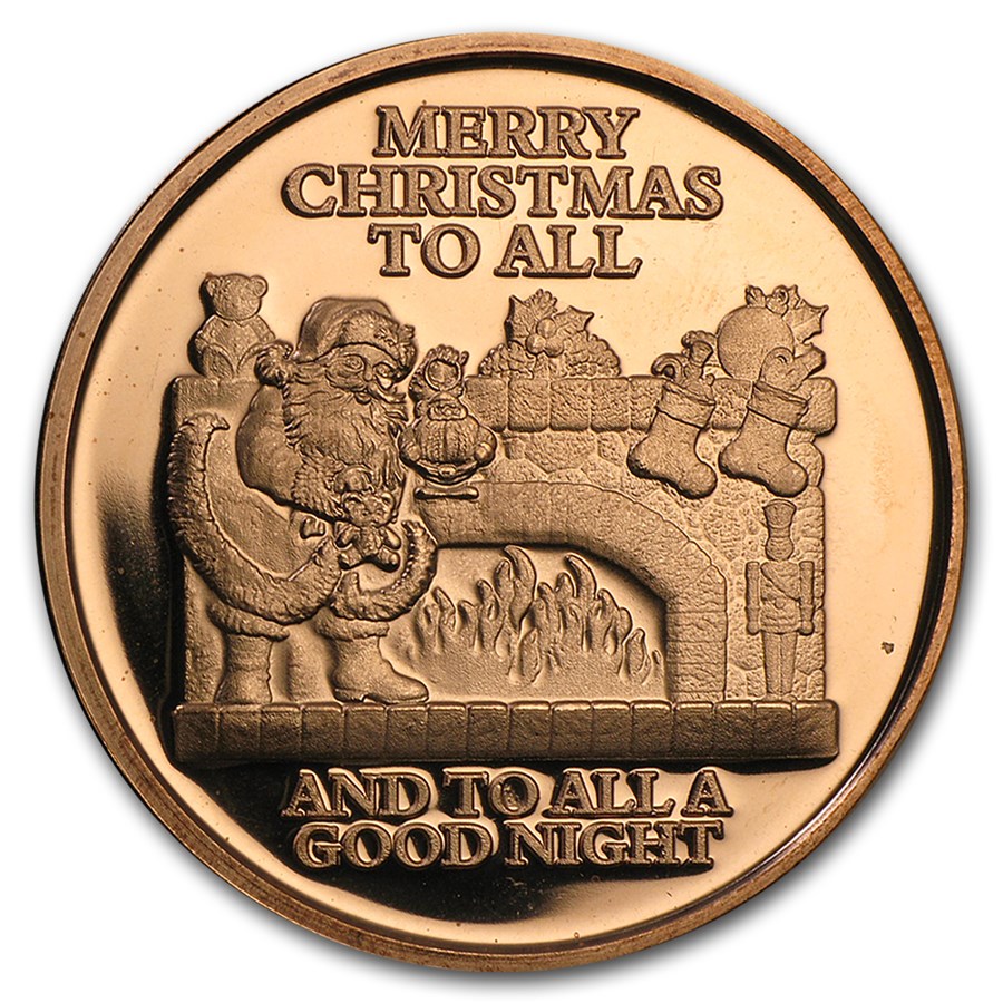 Buy 1 oz Copper Round Merry Christmas To All APMEX