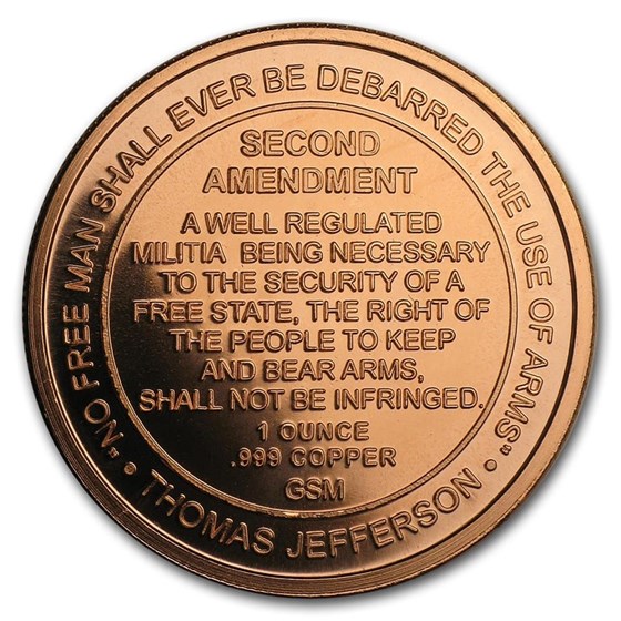 Buy 1 oz Copper Round - Second Amendment (Right to Bear Arms) | APMEX