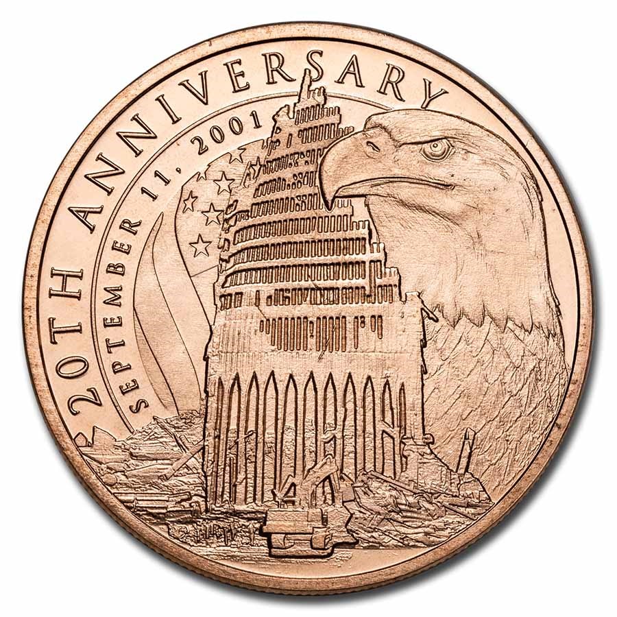 1 oz Copper Round - September 11th, 20th Anniversary