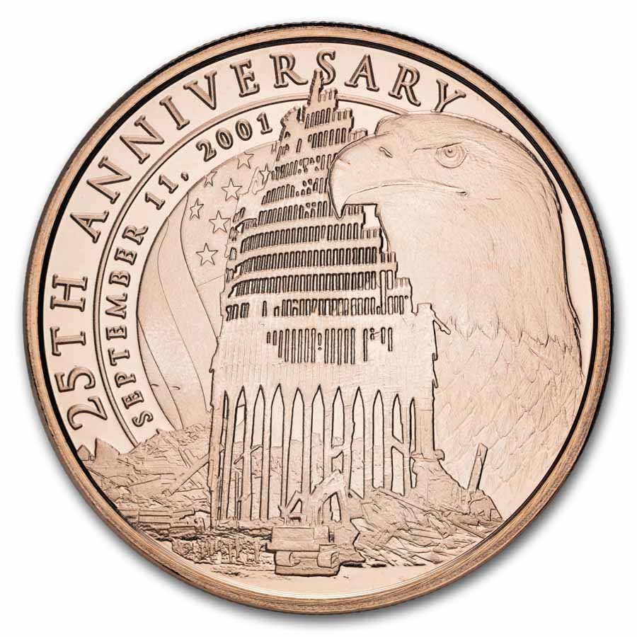 1 oz Copper Round - September 11th, 25th Anniversary