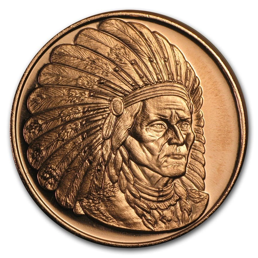 1 oz Copper Round - Sitting Bull