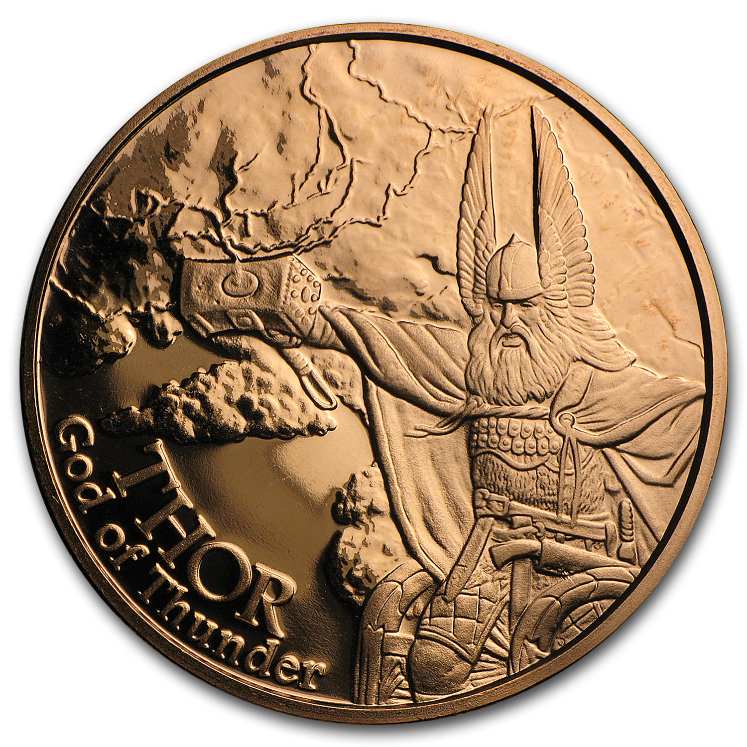 God of Thunder 1oz Pure Copper Bullion Round!! Thor 