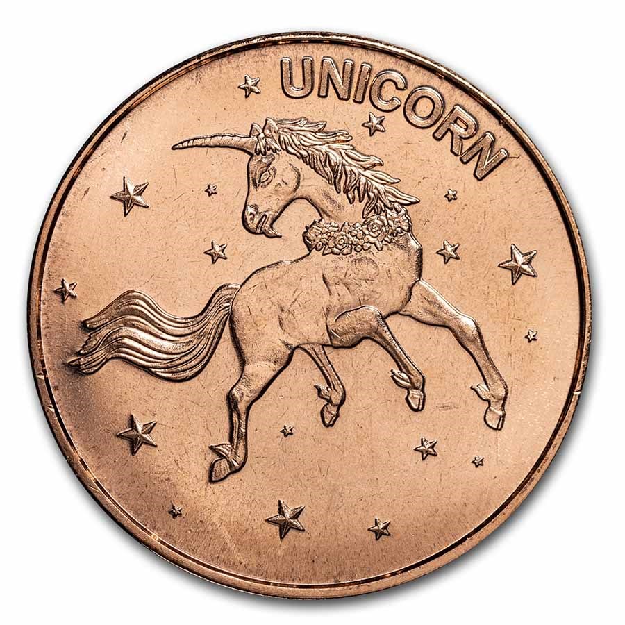 1 oz Copper Round - Unicorn