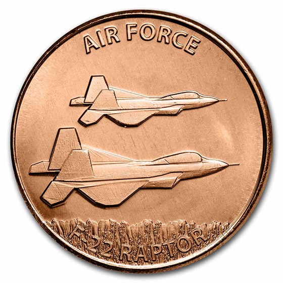 1 oz Copper Round - US Air Force: F-22 Raptor 1 oz Copper Round - US Air Force: F-22 Raptor