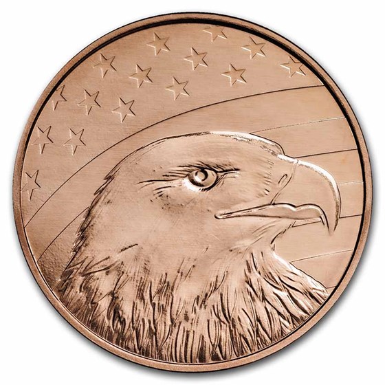 1 oz Copper Round - USA Capitol Dome, Flag and Eagle