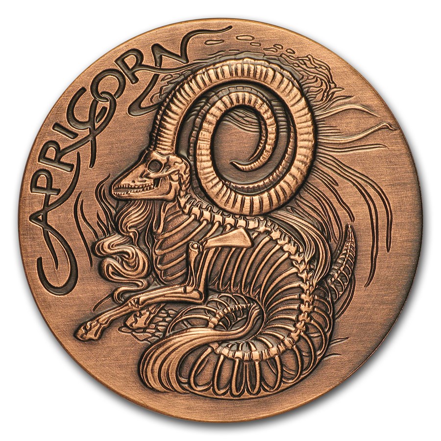 Buy 1 oz Copper Round Zodiac Skull Series (Capricorn) APMEX