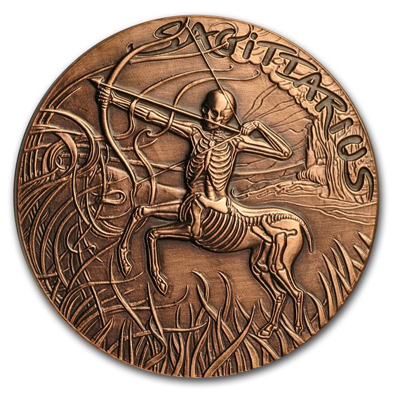 1 oz Copper Round - Zodiac Skull Series (Sagittarius) 1 oz Copper Round - Zodiac Skull Series (Sagittarius)