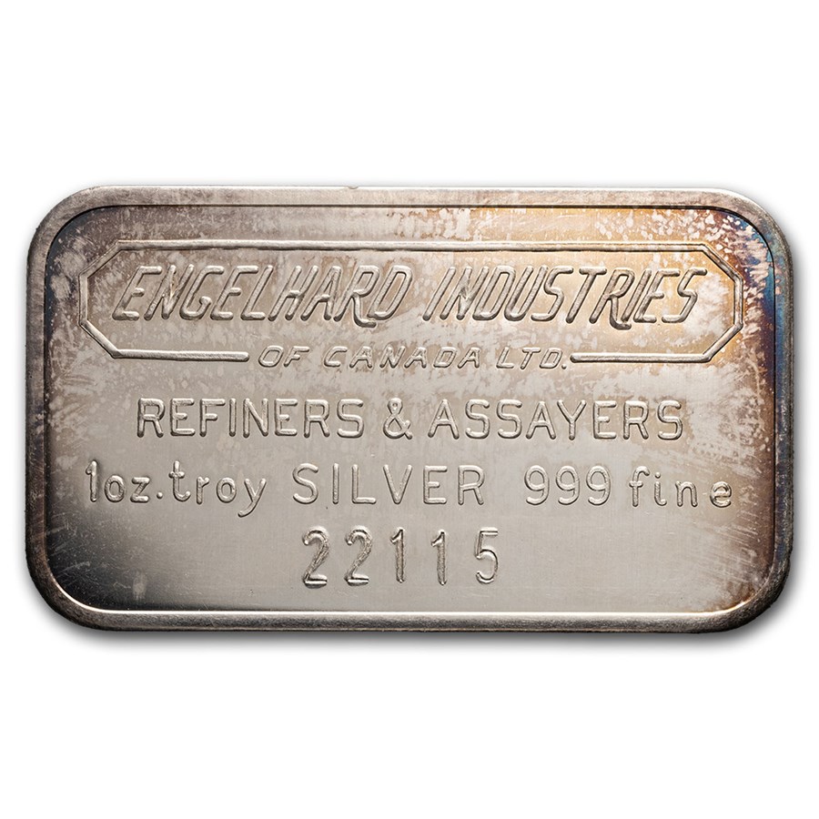 1 oz Engelhard Industries Silver Bar (Wide, Canada, Smooth)