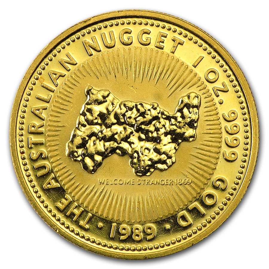 1 oz Gold Australian Kangaroo/Nugget BU (Abrasions)