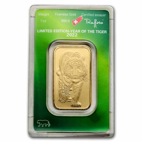 1 oz Gold Bar - Argor-Heraeus Year of the Tiger (In Assay) 1 oz Gold Bar - Argor-Heraeus Year of the Tiger (In Assay)
