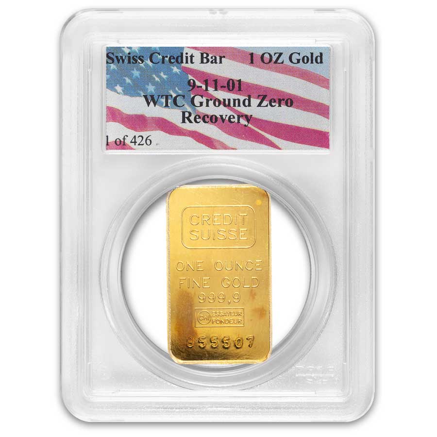 Buy 1 oz Gold Bar - Credit Suisse PCGS (World Trade Center) | APMEX