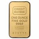 1 oz Gold Bar - Credit Suisse (Vintage, Paper Assay)