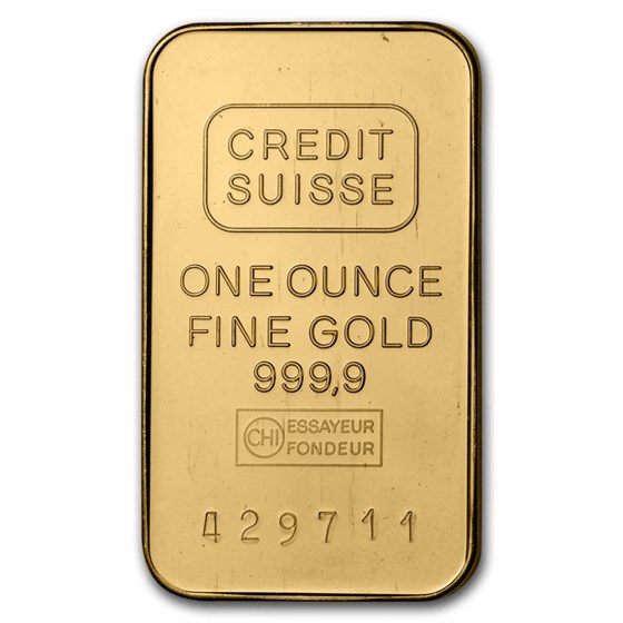 1 oz Gold Bar - Credit Suisse (Vintage, Paper Assay) 1 oz Gold Bar - Credit Suisse (Vintage, Paper Assay)