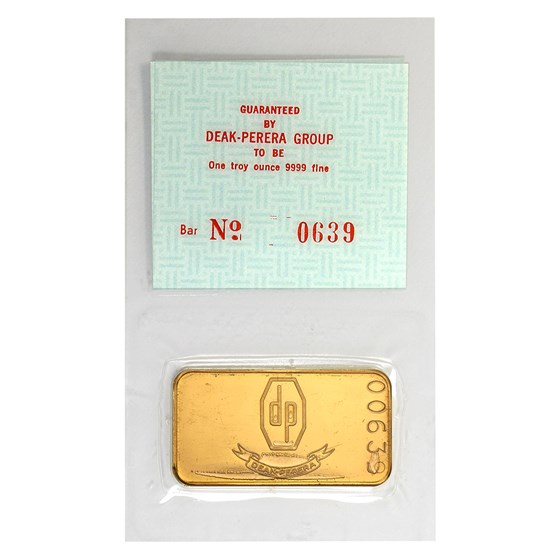 1 oz Gold Bar - Deak-Perera (In Assay) 1 oz Gold Bar - Deak-Perera (In Assay)