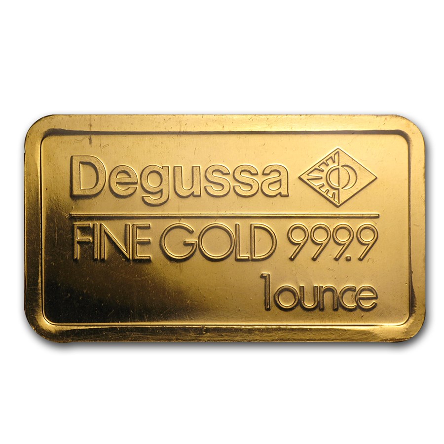 1 oz Gold Bar - Degussa (Pressed)