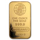 1 oz Gold Bar - Engelhard (w/Vintage Assay Certificate)