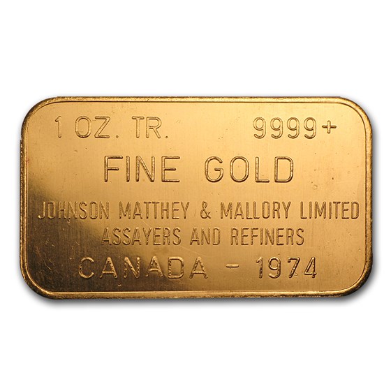 1 oz Gold Bar - Johnson Matthey & Mallory (1974) 1 oz Gold Bar - Johnson Matthey & Mallory (1974)
