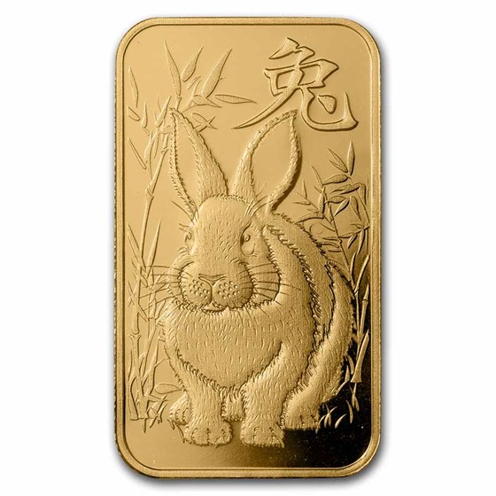 Buy 1 oz Gold Bar Year of the Rabbit Argor-Heraeus | APMEX