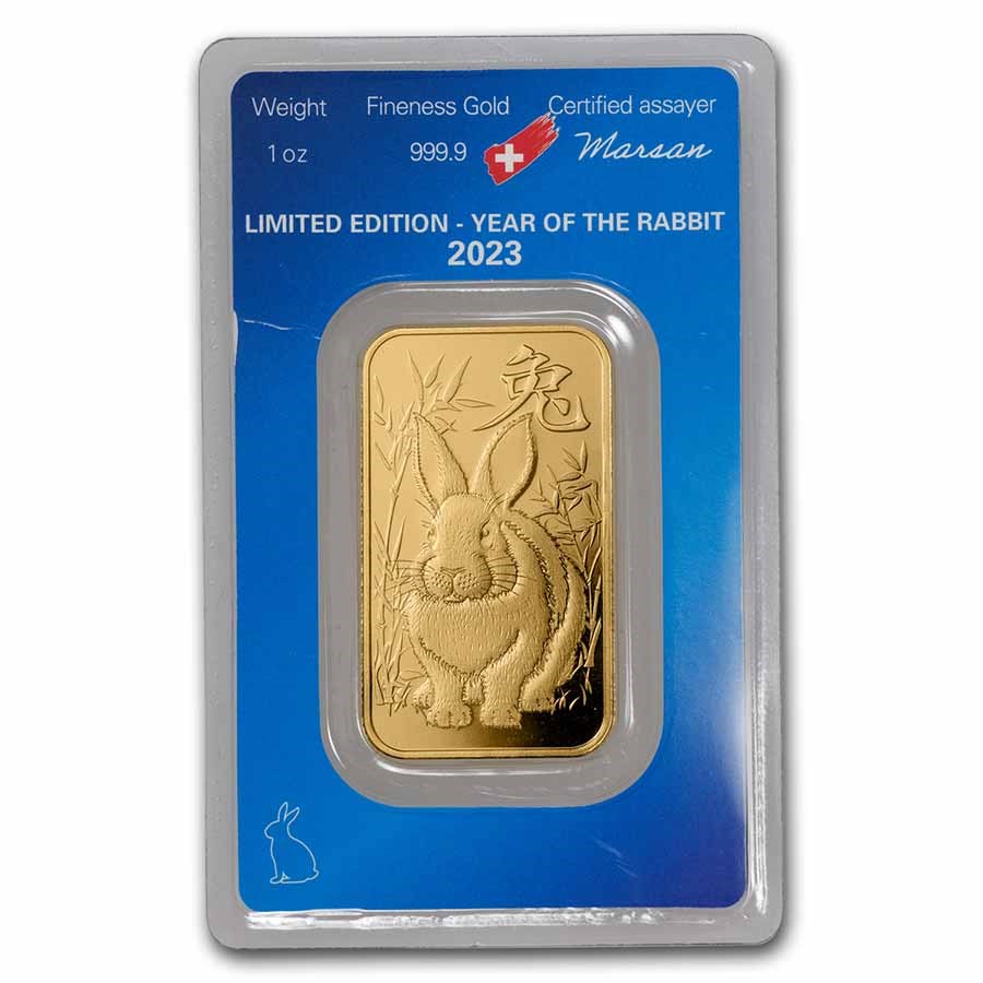 Buy 1 oz Gold Bar Year of the Rabbit Argor-Heraeus | APMEX
