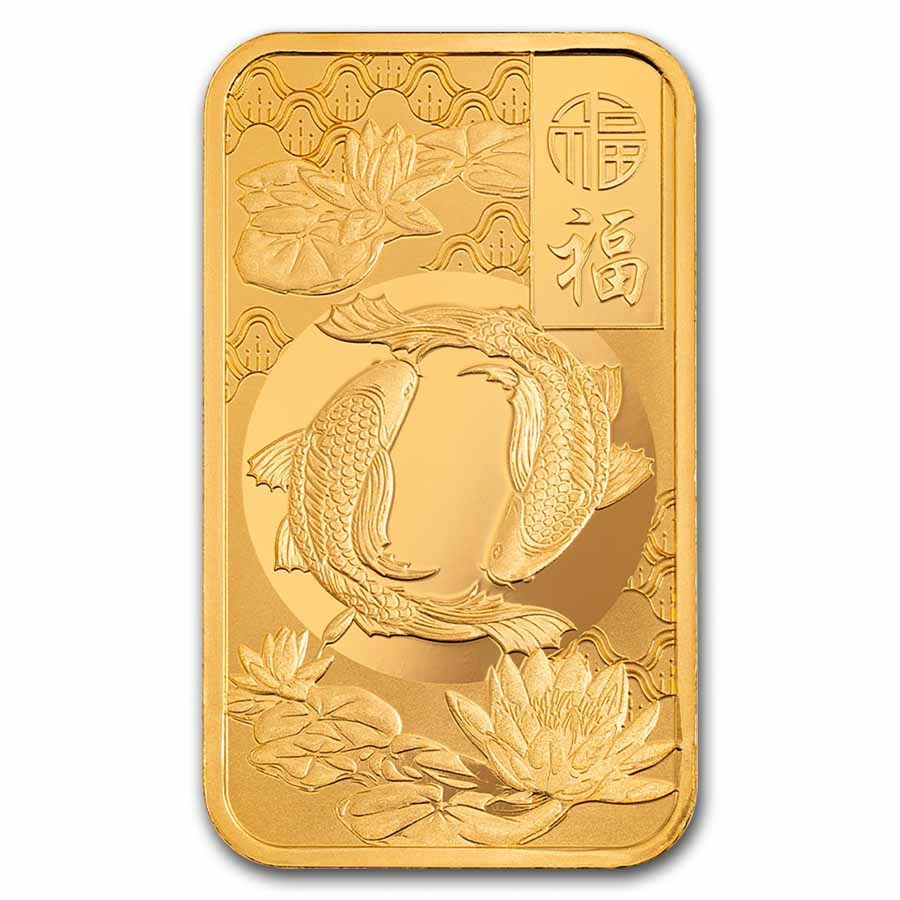 1 oz Gold Bar - PAMP 2025 Good Luck Koi Fish (Assay)