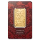 1 oz Gold Bar – PAMP 2025 Good Luck Yellow Dragon (Assay)