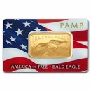 1 oz Gold Bar – PAMP America the Free Bald Eagle (Assay)