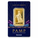 1 oz Gold Bar - PAMP Lady of Liberty (In Assay)