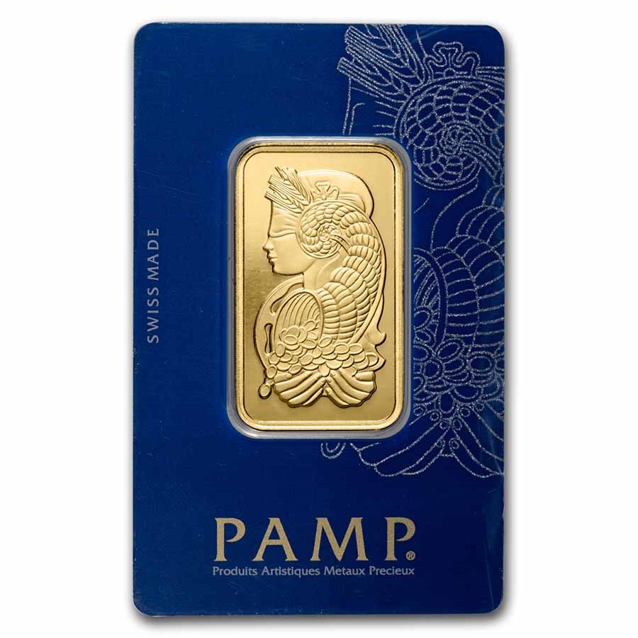 1 oz Gold Bar - PAMP Suisse Lady Fortuna Veriscan® (In Assay)