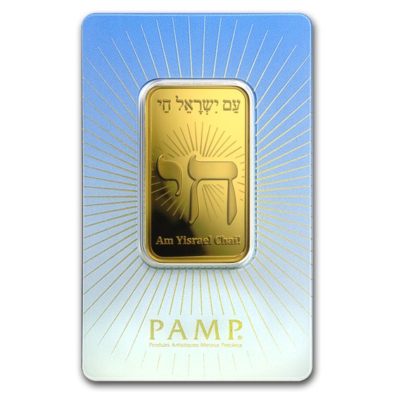 1 oz Gold Bar - PAMP Suisse Religious Series (Am Yisrael Chai!) 1 oz Gold Bar - PAMP Suisse Religious Series (Am Yisrael Chai!)