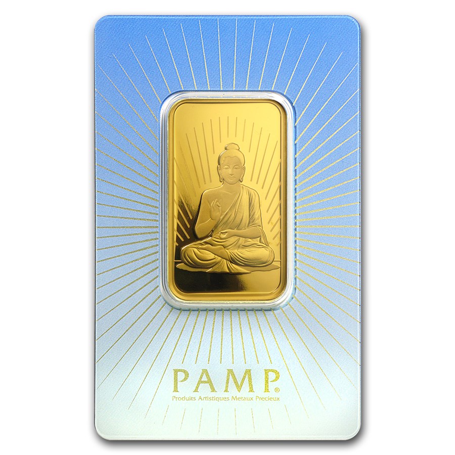 1 oz Gold Bar - PAMP Suisse Religious Series (Buddha)