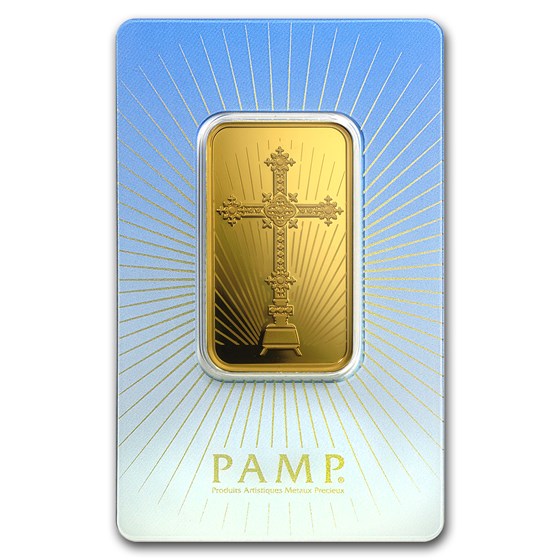 1 oz Gold Bar - PAMP Suisse Religious Series (Romanesque Cross) 1 oz Gold Bar - PAMP Suisse Religious Series (Romanesque Cross)