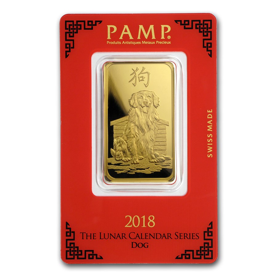 1 oz Gold Bar - PAMP Suisse Year of the Dog (In Assay)