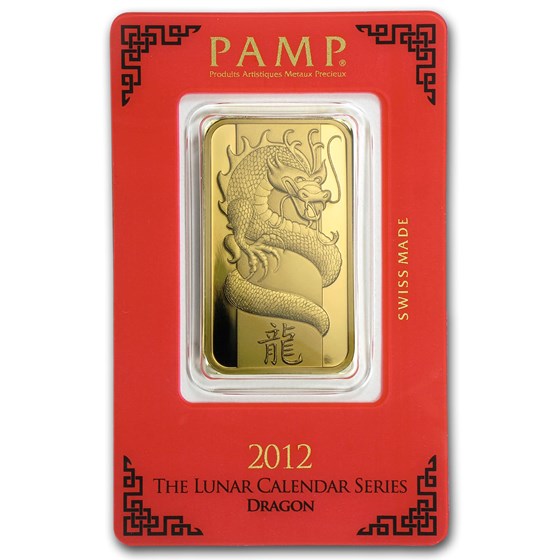 Buy 1 oz Gold Bar PAMP Suisse Year of the Dragon (In Assay) APMEX