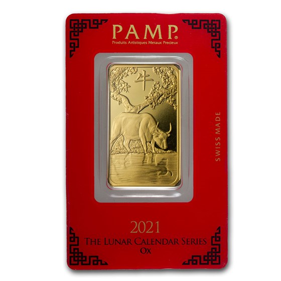 1 oz Gold Bar - PAMP Suisse Year of the Ox (In Assay) 1 oz Gold Bar - PAMP Suisse Year of the Ox (In Assay)