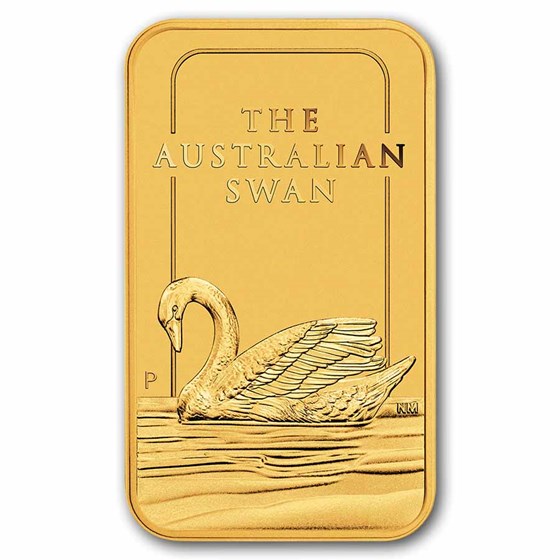 1 oz Gold Bar - Perth Mint Swan (In Assay) - MTB