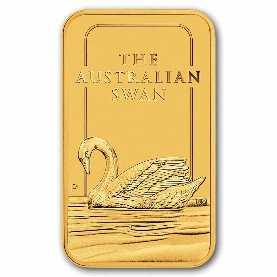 1 oz Gold Bar - Perth Mint Swan (In Assay) - MTB