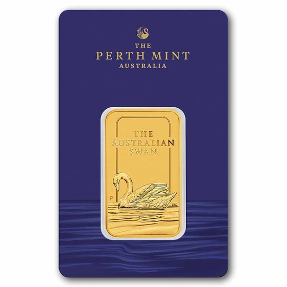 1 oz Gold Bar - Perth Mint Swan (In Assay)