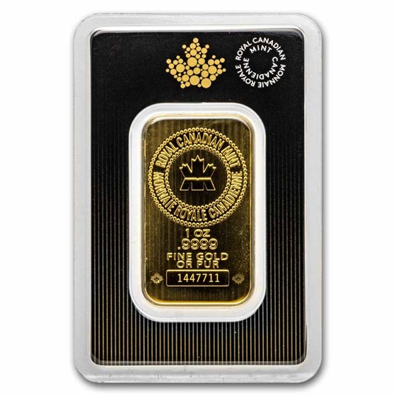 1 oz Gold Bar - Royal Canadian Mint New Design (In Assay) 1 oz Gold Bar - Royal Canadian Mint New Design (In Assay)