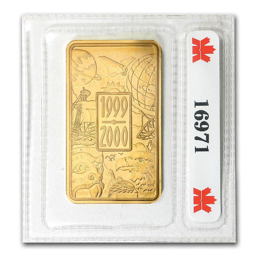 1 oz Gold Bar - Royal Canadian Mint RCM (1999/2000)
