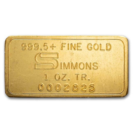 1 oz Gold Bar - Simmons Refining Company 1 oz Gold Bar - Simmons Refining Company